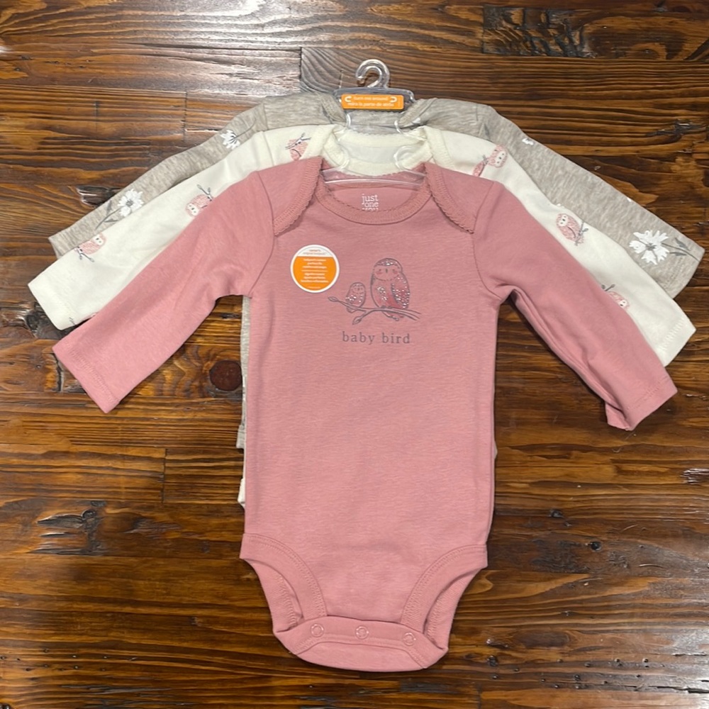 NWT Carter's Just One You Baby Girls' 3pk
Long Sleeve Bodysuits